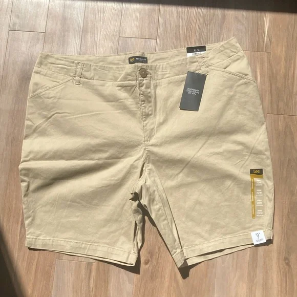 Lee Bermuda safari tan short mid rise soft premium stretch fabric 22W - Picture 7 of 15